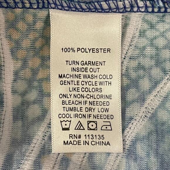 Leo & Nicole Peacock Feather Print Top Size Small - Picture 6 of 7